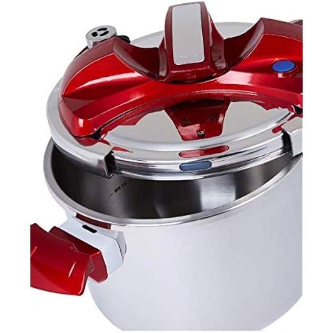 Opalina Pressure Cooker With Lid RedSilver 6 Litre Dsj22 - Image 2
