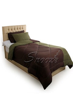snooze Chess Quilt Brown/Dark Green 