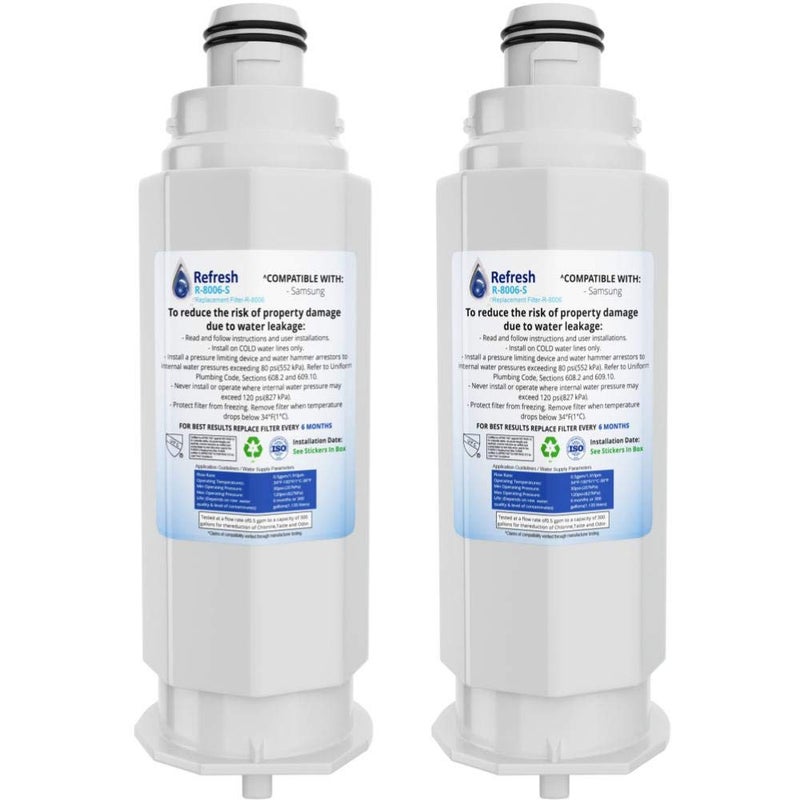 Refresh Replacement Refrigerator Water Filter for Samsung DA9717376B DA9708006C HAFQIN HAFQINEXP RF23M8070SG BRF425200AP 2 Pack