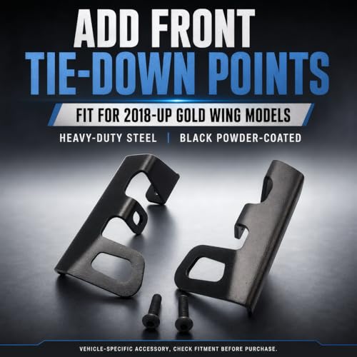 AIRCMT Front Tie Down Brackets Trailer Mount Strapdown Point Kit Compatible with 2018 UP Honda Goldwing GL1800 Tour F6B 2019 2020 2021 2022Black - Image 5