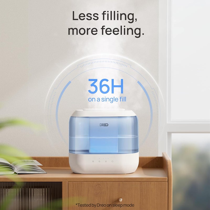Dreo Humidifiers for Bedroom, Top Fill 4L Supersized Cool Mist Humidifier with Oil Diffuser and Nightlight, 36H Runtime, Quiet Ultrasonic Humidifiers for Home, Large Room, Baby Nursery and Plants - Image 5