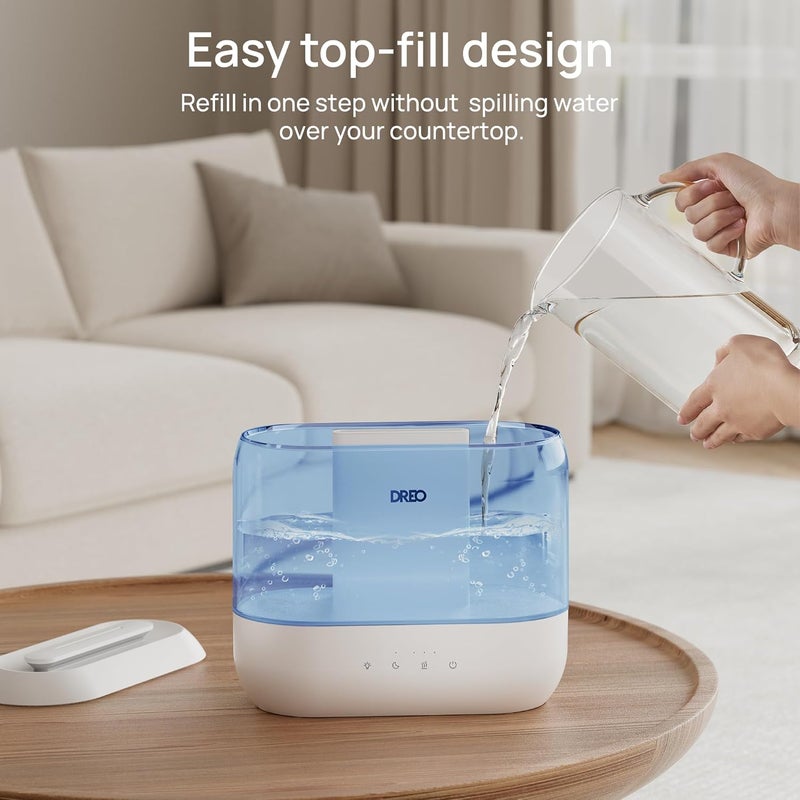 Dreo Humidifiers for Bedroom, Top Fill 4L Supersized Cool Mist Humidifier with Oil Diffuser and Nightlight, 36H Runtime, Quiet Ultrasonic Humidifiers for Home, Large Room, Baby Nursery and Plants - Image 4