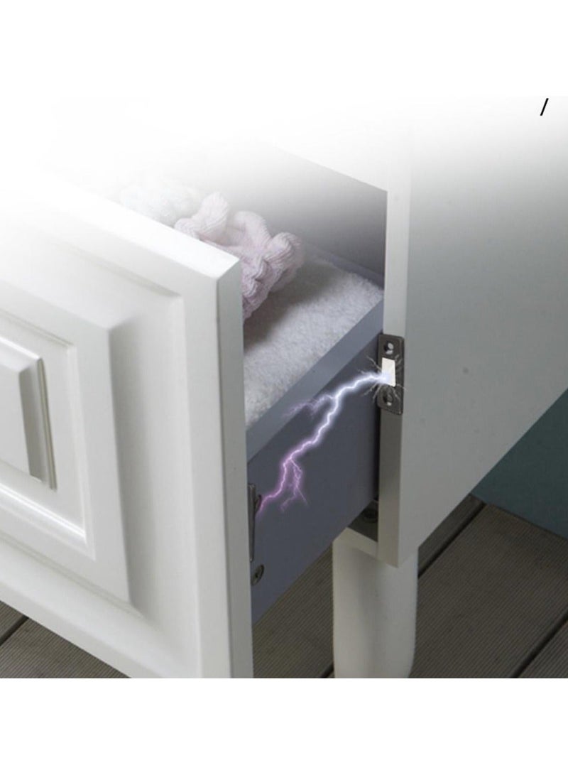 قفل باب مغناطيسي مستورد، عبوة من 10 قطع، مغناطيسات خزائن رفيعة للغاية، قفل مغناطيسي لأبواب الخزائن مصنوع من الفولاذ المقاوم للصدأ، مغناطيسات لاصقة لأبواب الخزائن، مناسب لخزائن المطبخ والأدراج، مزلاج مغناطيسي للخزائن - Image 2