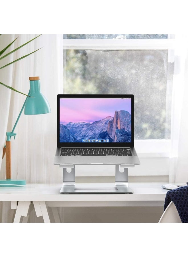 Aluminum Laptop Stand, Ergonomic Detachable Computer Stand, Notebook Riser, Laptop Mount Compatible With Air, Pro, Dell, Hp, Lenovo More 10-15.6" Laptops, Silver - Image 3