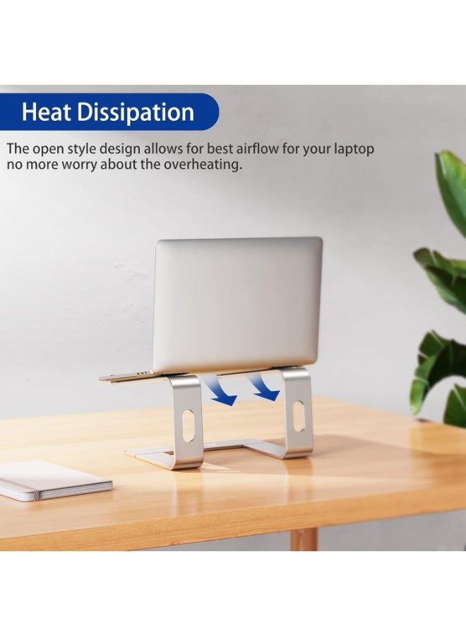 Aluminum Laptop Stand, Ergonomic Detachable Computer Stand, Notebook Riser, Laptop Mount Compatible With Air, Pro, Dell, Hp, Lenovo More 10-15.6" Laptops, Silver - Image 1