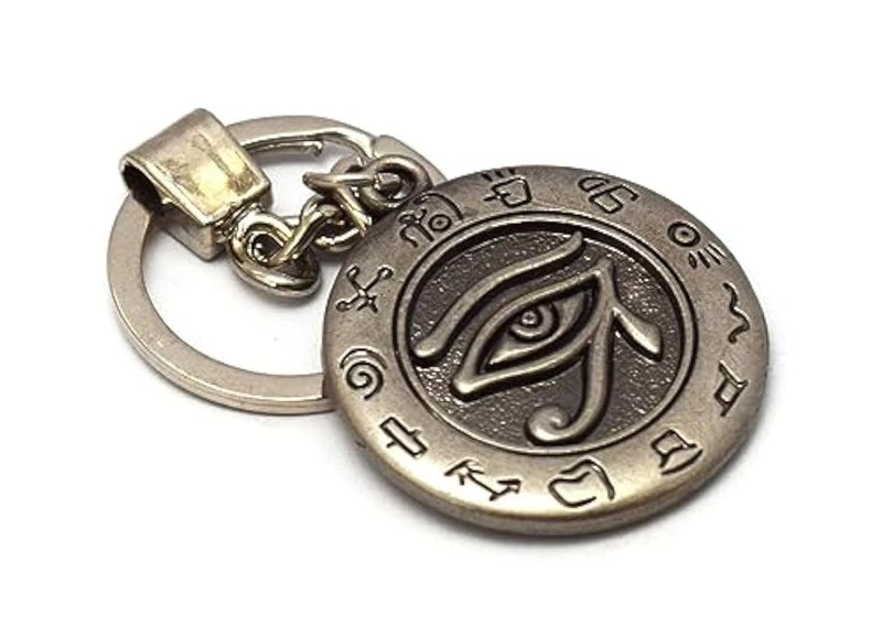 immatgar pharaonic Tutankhamun and horus Eye keychain Egyptian souvenirs gifts from egypt Authentic Pharaoh (Light Black) - Image 1