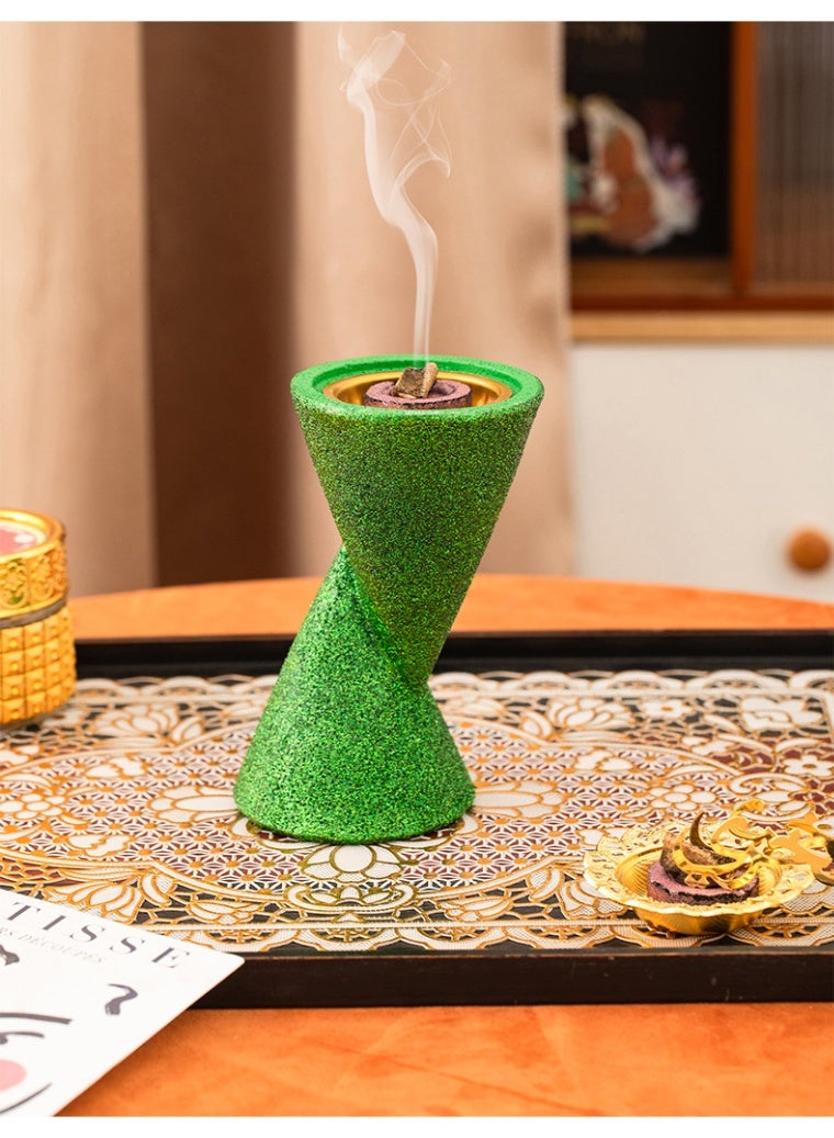 مبخرة راتنج تصميم مخروط مزدوج – موزع عطور زينة حرفية ديكور منزلي هدية - Image 3