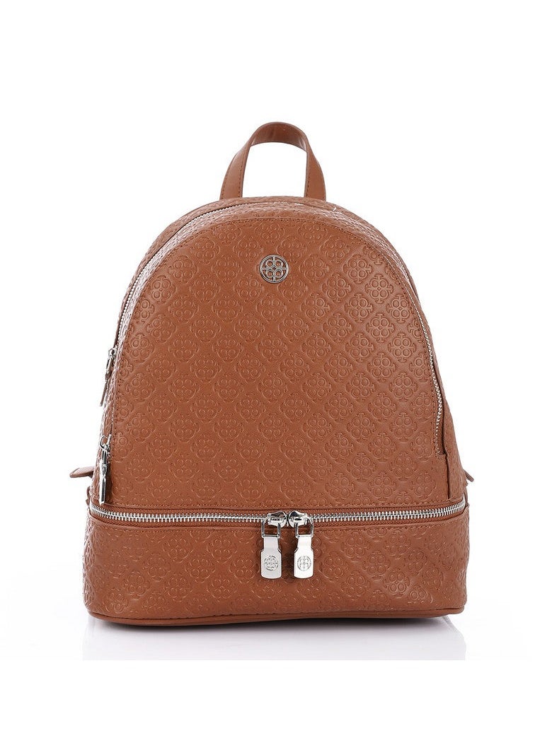 DejaVu - Embossed Pattern One Main Compartment Backpack - Image 1