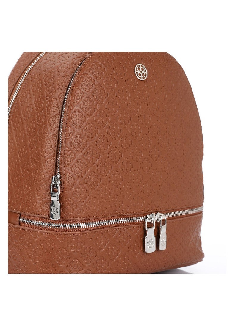 DejaVu - Embossed Pattern One Main Compartment Backpack - Image 1