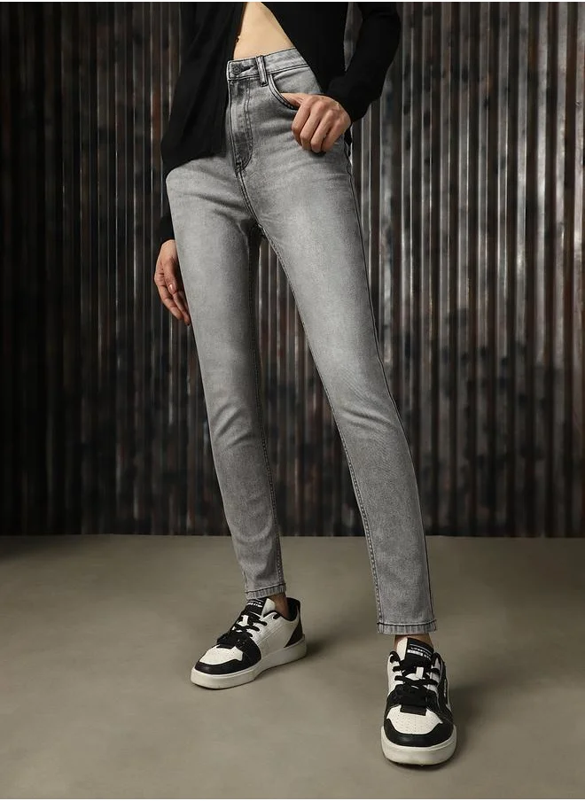 هاي ستار Women Comfort Skinny Fit High-Rise Heavy Fade Stretchable Jeans