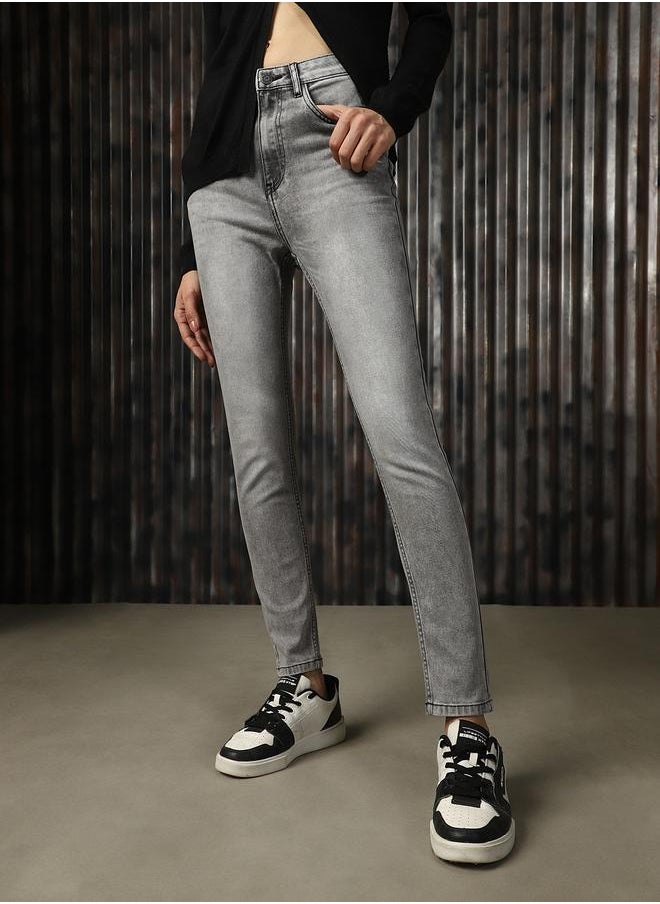HIGH STAR Women Comfort Skinny Fit High-Rise Heavy Fade Stretchable Jeans  - Image 2