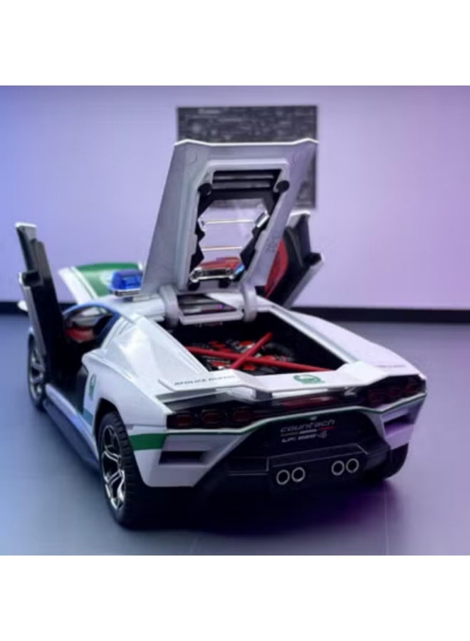 Alloy car model Dubai 1:24 Middle East police car sound and light recoil boy toy car model display item collection - Image 5