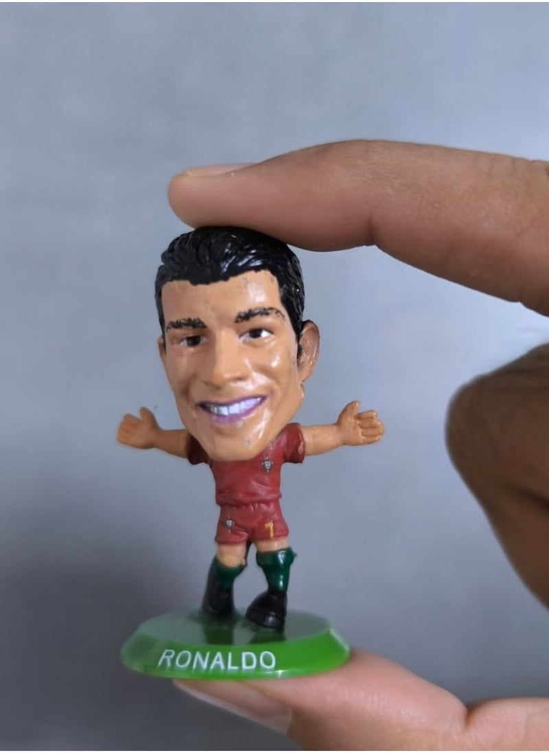 Generic - Cristiano Ronaldo Action Figure Mini Size Collectible Soccer Star Figurine, Perfect Gift for Football Fans, Desk Decoration, Durable & Detailed Soccer Player Model - Image 1