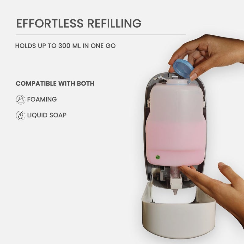 Origami Wall Mounted Manual Handwash/Foam Soap/Sanitiser Dispenser for Kitchen, Bathroom, Restaurant & Office (SL 1000, White) | Home & Commercial Use - Image 2