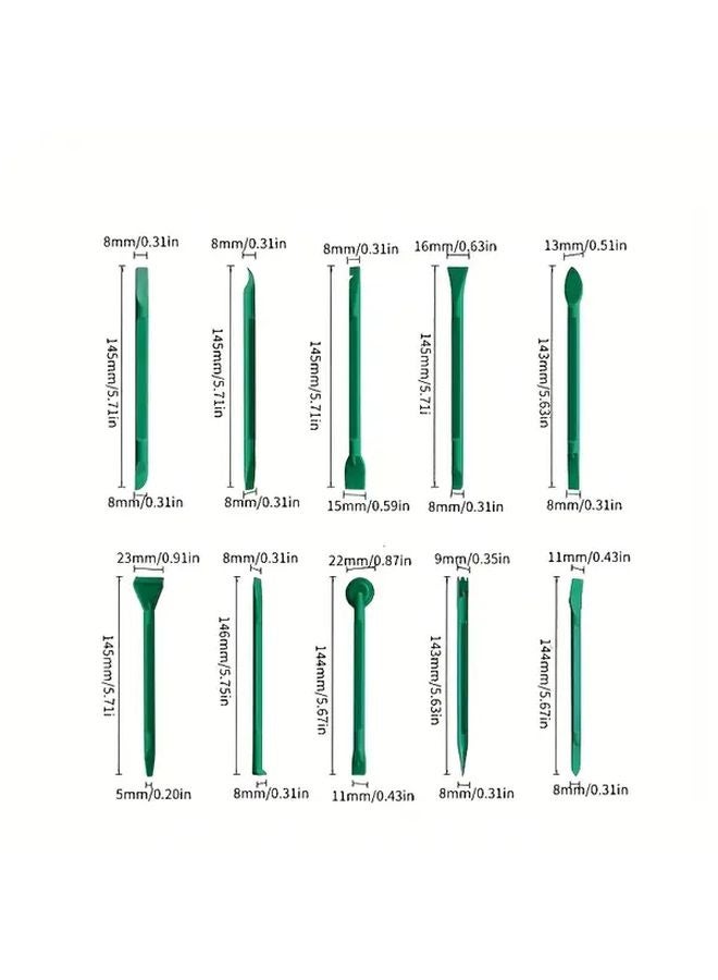 Green 10pcs Double Ended Plastic Prying Tools Anti Static Repair Kit for Electronics - Image 4