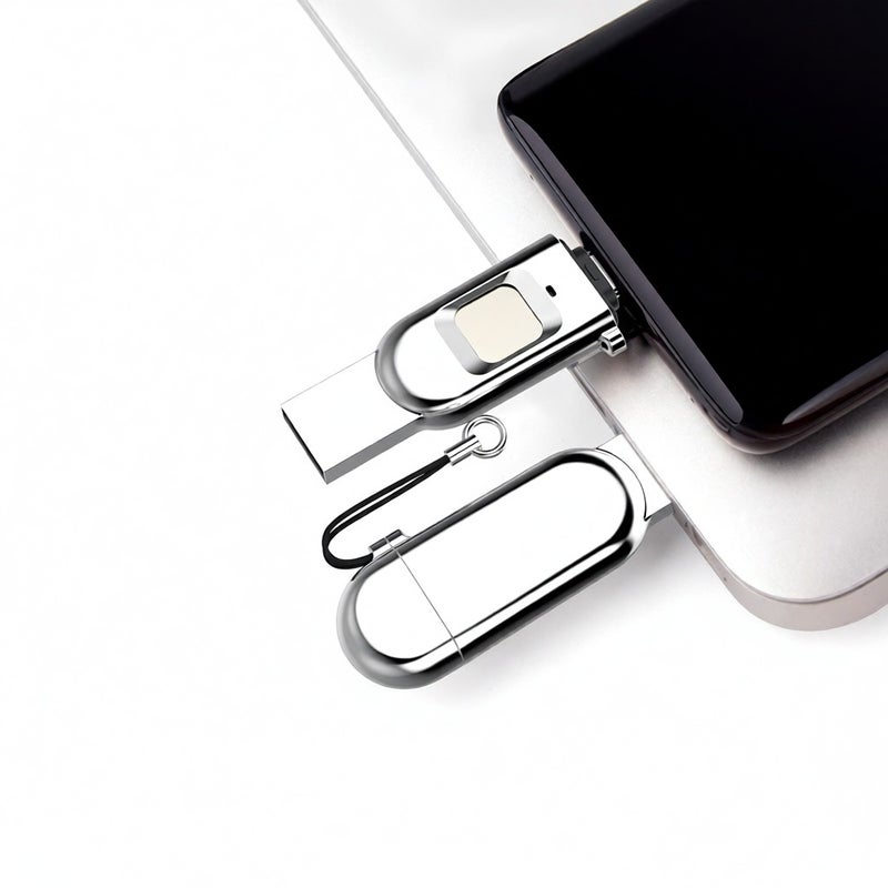 ذاكرة فلاش USB EAGET FU68 بسعة 64 جيجابايت من نوع Type-C USB3.0، محرك أقراص USB مزدوج المنفذ ومعدني بتشفير بصمة الإصبع لاستخدامه مع الهواتف الذكية والحواسيب الشخصية والأجهزة المحمولة - Image 2