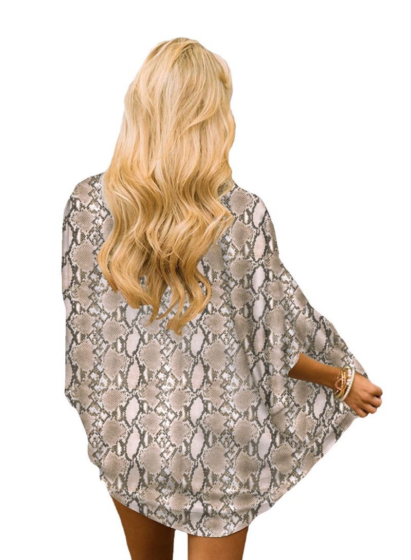 Floral Printed Loose Bikini Cover Up - Image 3