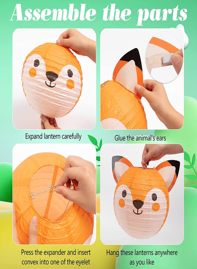 Excefore Animal Paper Lanterns Jungle Animal Hanging Lanterns 8Pcs for Birthday Parties Baby Showers Home Doorway Bedroom Ceiling Decor Party Decorations Barnyard Farm Lanterns Party Hanging Lanterns - Image 2