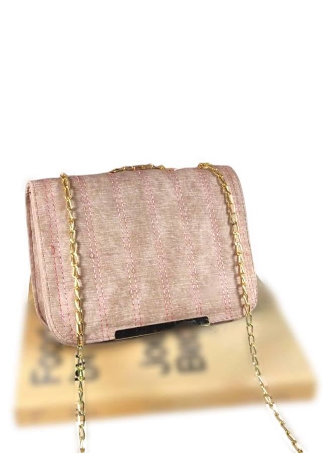 A Pink imported leather crossbody bag with elegant details and practical compartments.  - Image 1