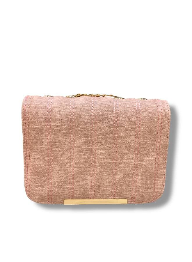 A Pink imported leather crossbody bag with elegant details and practical compartments.  - Image 4