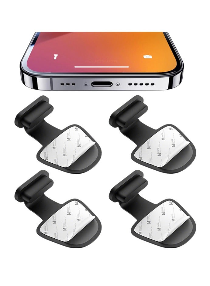 4 PCS Anti-Lost Dust Plugs for iPhone Silicone Detachable Adhesive Dust-Free - Image 1