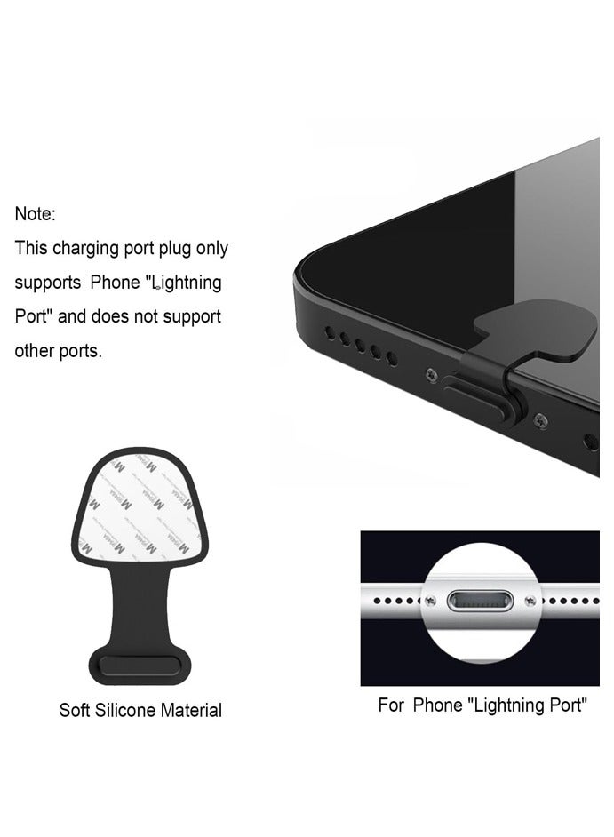 4 PCS Anti-Lost Dust Plugs for iPhone Silicone Detachable Adhesive Dust-Free - Image 2