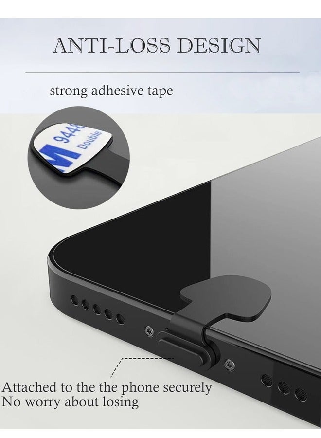 4 PCS Anti-Lost Dust Plugs for iPhone Silicone Detachable Adhesive Dust-Free - Image 3