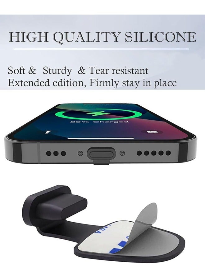 4 PCS Anti-Lost Dust Plugs for iPhone Silicone Detachable Adhesive Dust-Free - Image 5