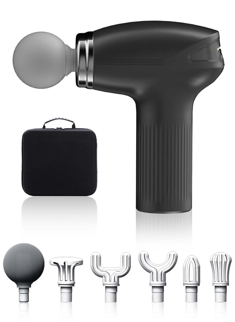 EqiEch Mini Powerful Fascial Gun Deep Tissue Percussive Muscle Back Head Massager For Pain Relief With 6 Massage Heads 6 Massage Speeds  - Image 1
