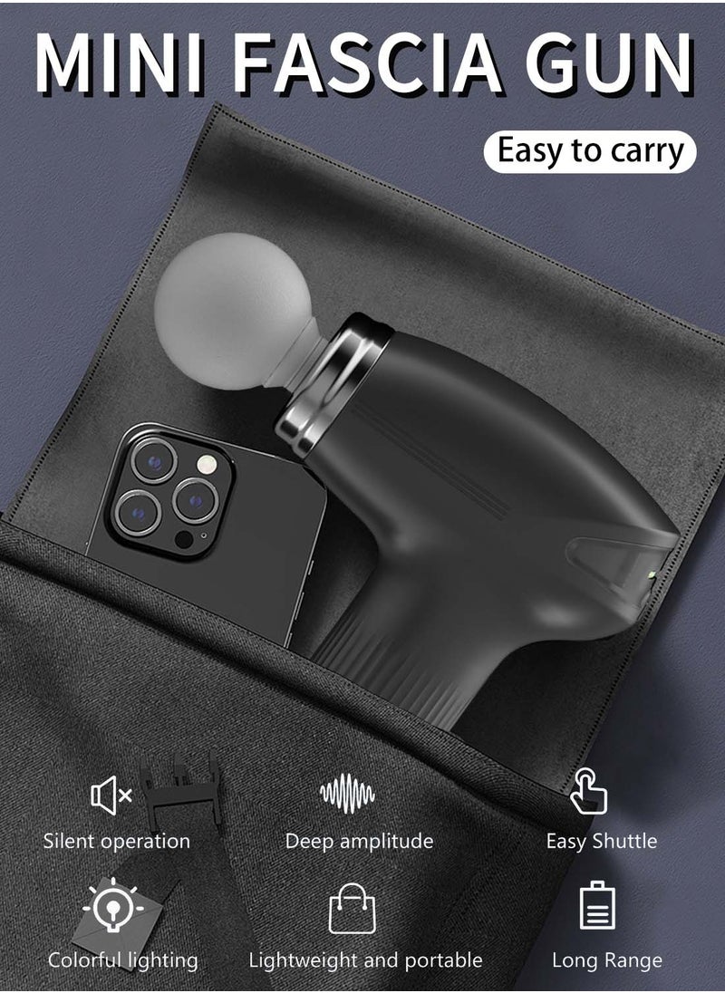 EqiEch Mini Powerful Fascial Gun Deep Tissue Percussive Muscle Back Head Massager For Pain Relief With 6 Massage Heads 6 Massage Speeds  - Image 2