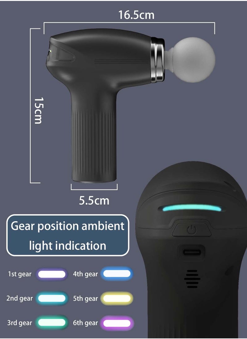 EqiEch Mini Powerful Fascial Gun Deep Tissue Percussive Muscle Back Head Massager For Pain Relief With 6 Massage Heads 6 Massage Speeds  - Image 5
