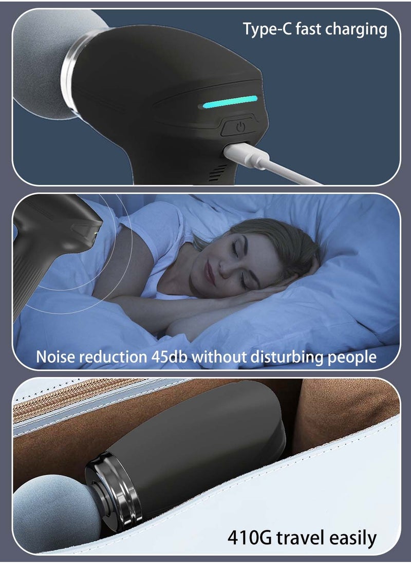 EqiEch Mini Powerful Fascial Gun Deep Tissue Percussive Muscle Back Head Massager For Pain Relief With 6 Massage Heads 6 Massage Speeds  - Image 4