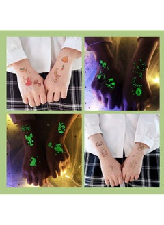 Generic Glow Temporary Tattoos for Kids, 288 Pieces Waterproof Mixed Style Cartoon Fake Tattoo, Glow in The Dark Fake Tattoos bunny, eggs Waterproof Temporary Tattoo Stickers  - Image 3