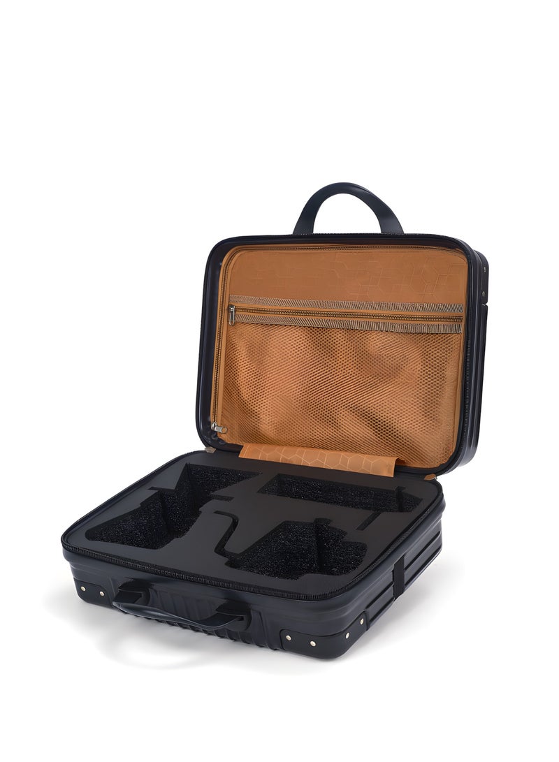 A Empty V60 Bag of Coffee Set, Detachable Inner Pearl Cotton for Multipurpose, Travel bag for Makeup Kit Storage (Only Bag) Black  - Image 1