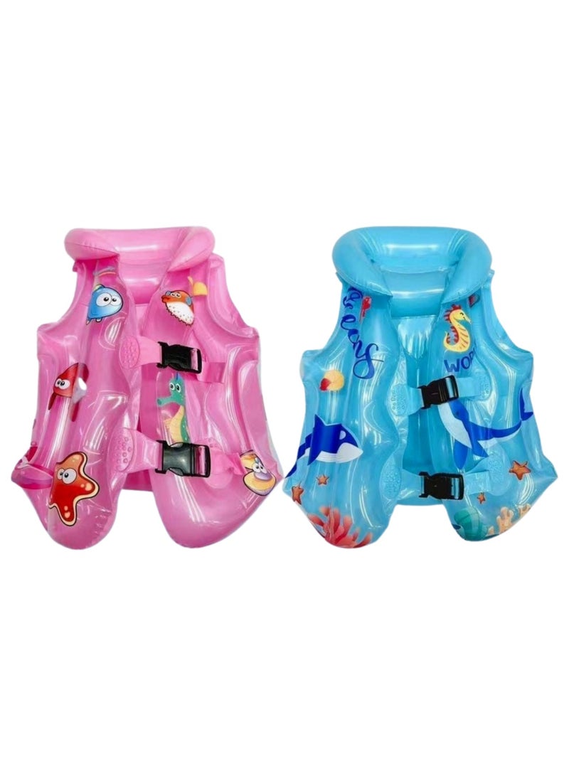 Inflatable Swim Vest Life Jacket With Safety Fasteners For Kids