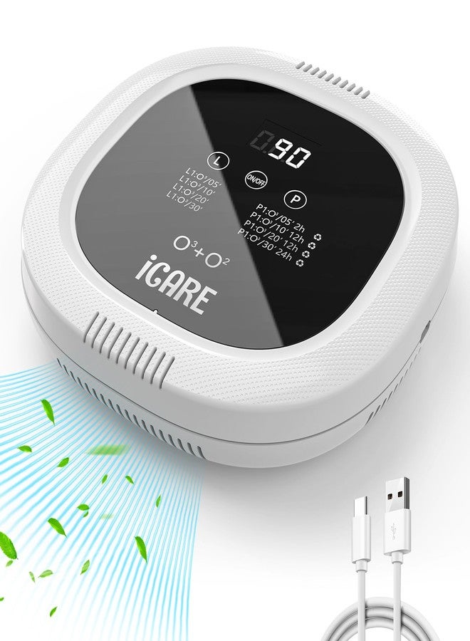 iCare Ozone Odor Eliminator for Strong Odor 10,000mAh Rechargeable Cat Litter Deodorizer Dog Poof Odor Removal Ozone Air Purifier for Bedroom Toilet Kitchen Pets Shoe Smoke Car Formaldehyde Air Freshener - Image 1