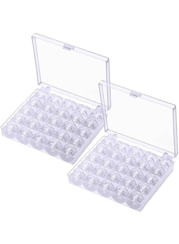 50 Pcs bobbins for Sewing Machine, Sewing Accessories, Plastic Bobbin with Case(2 Box） - Image 1