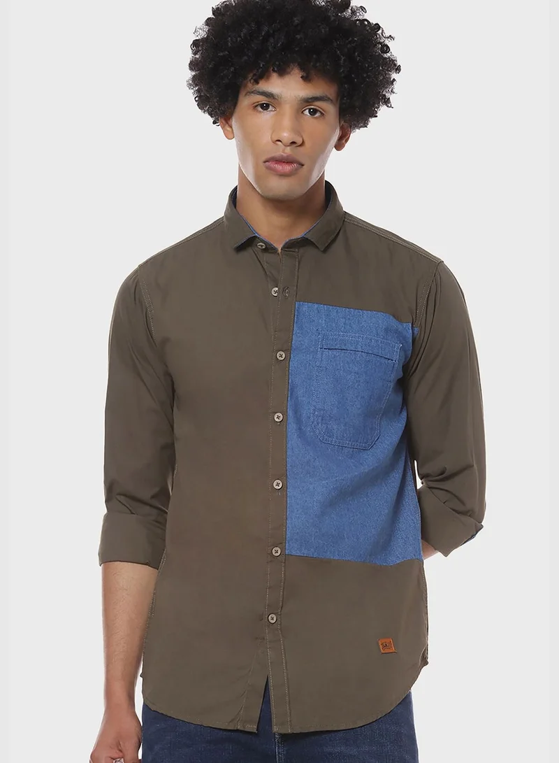 Campus Sutra Button Down Regular Shirt