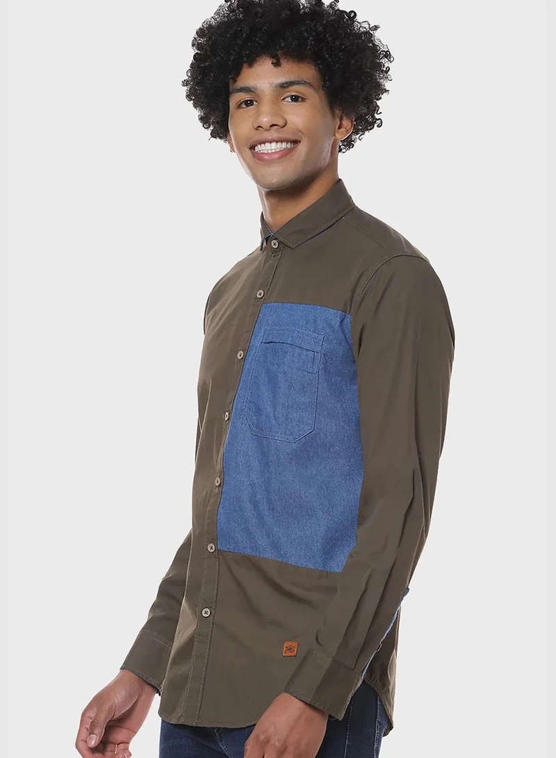 Campus Sutra Button Down Regular Shirt