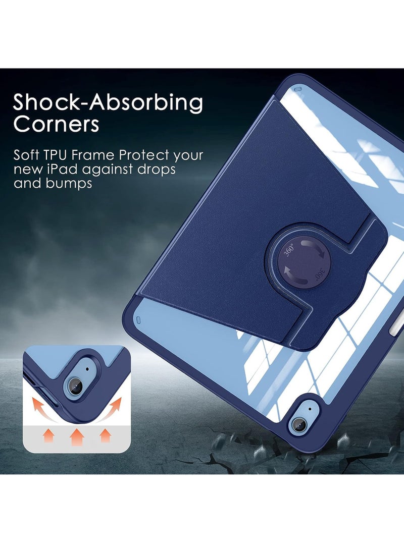 Rock Pow - Rotating Case for iPad (A16) 11th 11 inch 2025 Gen iPad 11 Case/Case For iPad 10th Gen Case 2022 iPad 10 Case with Pencil Holder, 360 Degree Rotation Protective Stand Cover Clear Back, Auto Wake/Sleep - Image 1