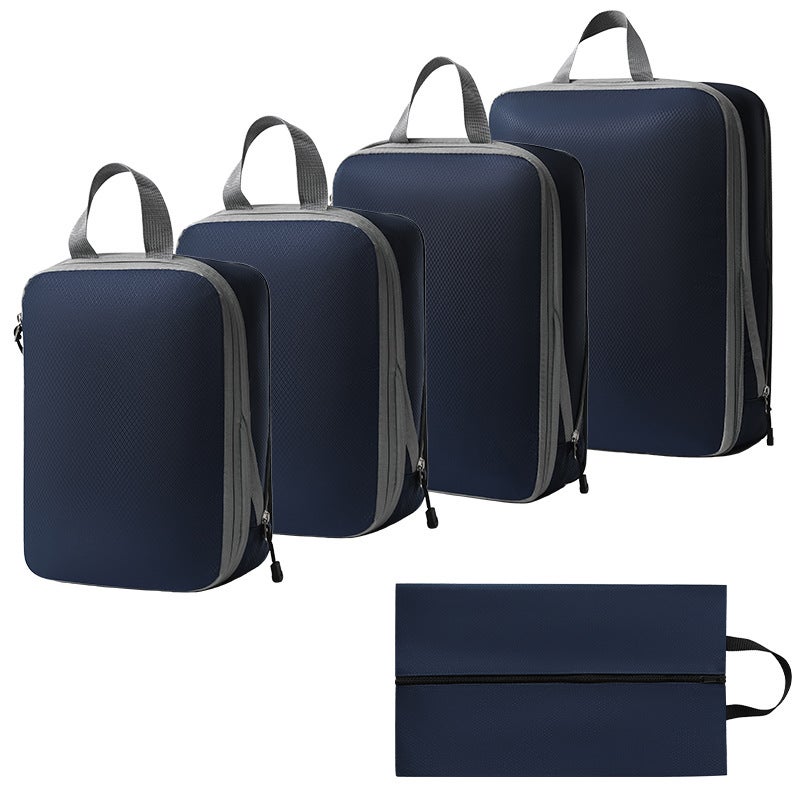 7-Piece Travel Organizer Compression SetThree-piece set + s + shoe bag (navy blue five-piece set) Three-piece set + s + shoe bag (navy blue five-piece set)