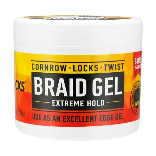 AllDay Locks Braid Gel 10 oz  Extreme Hold High Shine  Frizz  FlakeFree Edge Control  Tea Tree Lavender Peppermint Oil  Slick  Style Braids Locks Twists Cornrows  10 oz