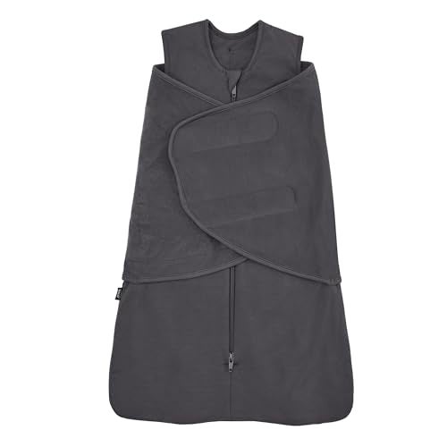 HALO Sleepsack Supersoft Swaddle Cozy Bamboo Viscose 3Way Adjustable Swaddle 2 Way Zipper 2 TOG 06 Months Small Pack of 1 Charcoal - Image 1
