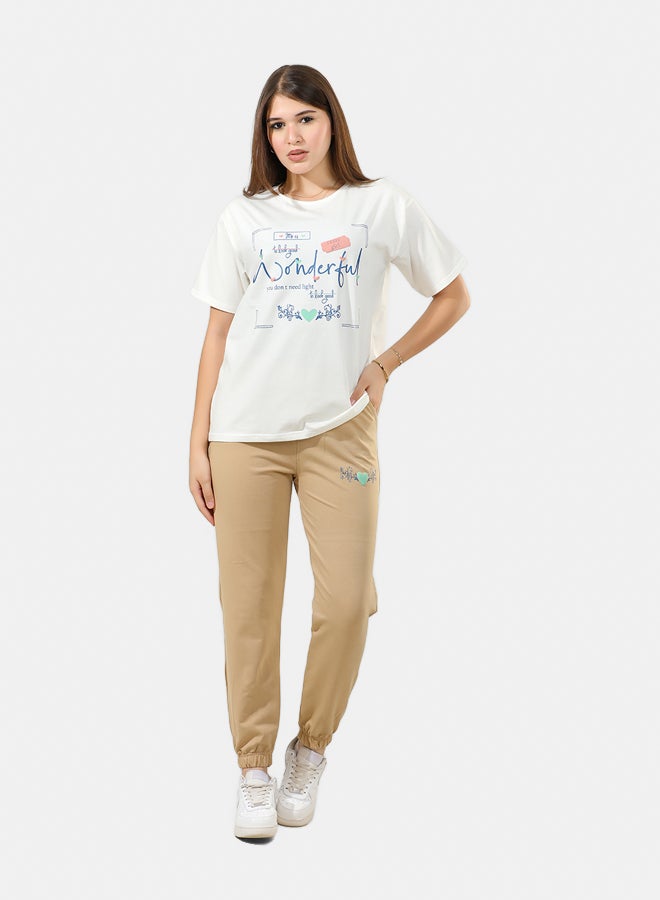 ريمينت بيجاما للبنات برسمة رائع ابيض داكن - Image 2