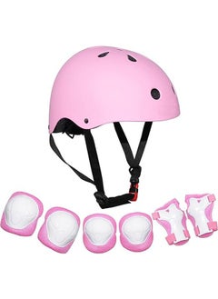 Arabest Kids Bike Helmet,Pink Beetle Toddler Helmet for Ages 3-12 Boys Girls with Sports Protective Gear Set Knee Elbow Wrist Pads for Rollerblading Bicycle Skateboard Scooter  - Image 1