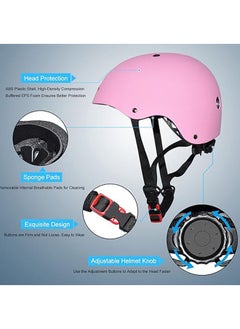 Arabest Kids Bike Helmet,Pink Beetle Toddler Helmet for Ages 3-12 Boys Girls with Sports Protective Gear Set Knee Elbow Wrist Pads for Rollerblading Bicycle Skateboard Scooter  - Image 4
