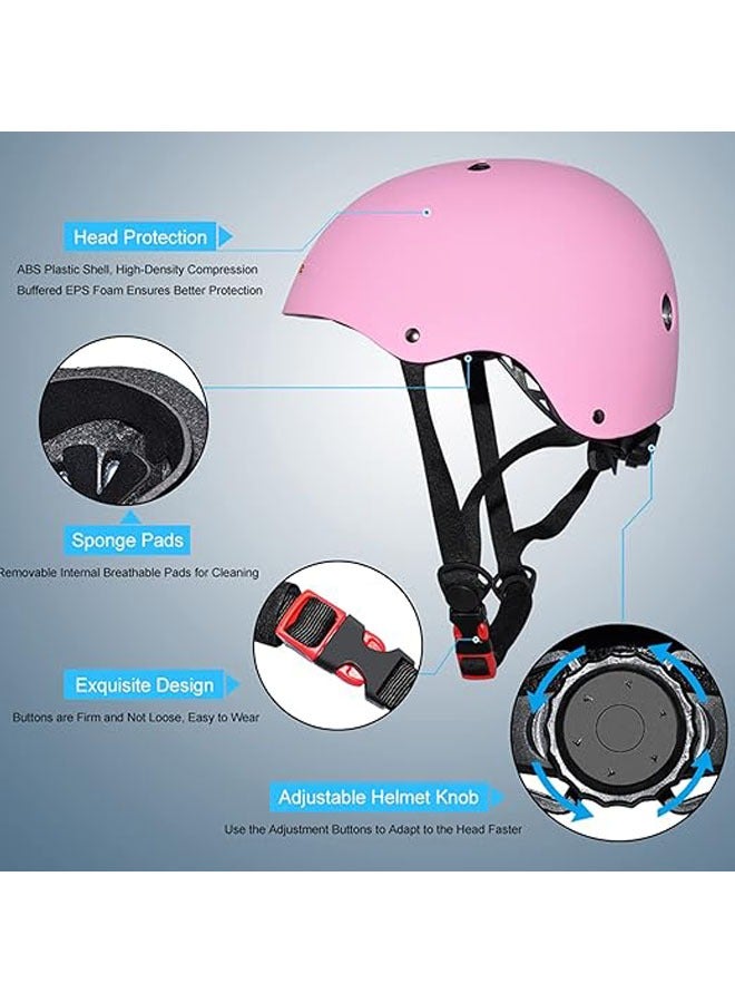 Arabest Kids Bike Helmet,Pink Beetle Toddler Helmet for Ages 3-12 Boys Girls with Sports Protective Gear Set Knee Elbow Wrist Pads for Rollerblading Bicycle Skateboard Scooter - Image 4