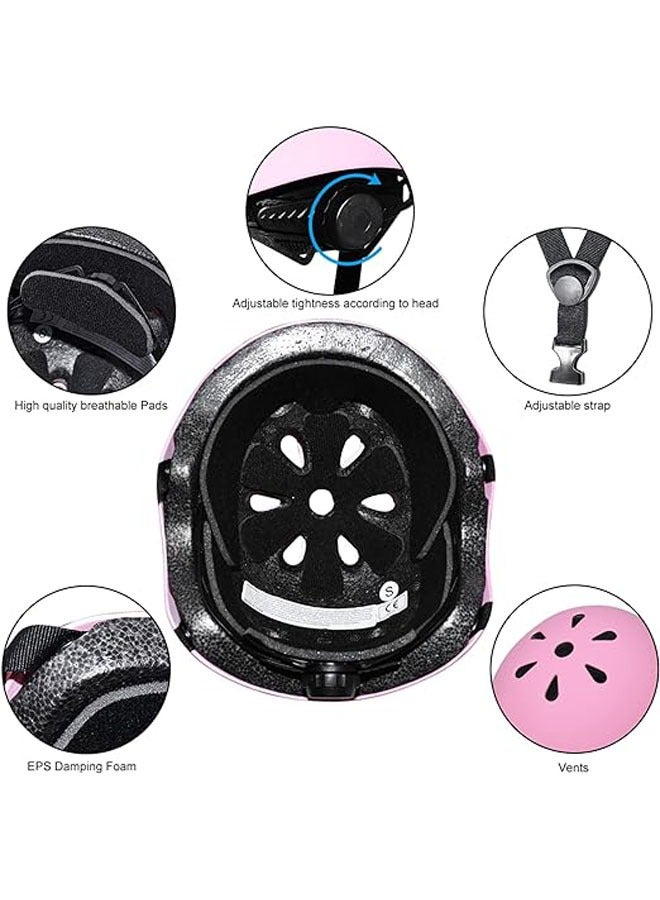 Arabest Kids Bike Helmet,Pink Beetle Toddler Helmet for Ages 3-12 Boys Girls with Sports Protective Gear Set Knee Elbow Wrist Pads for Rollerblading Bicycle Skateboard Scooter - Image 5