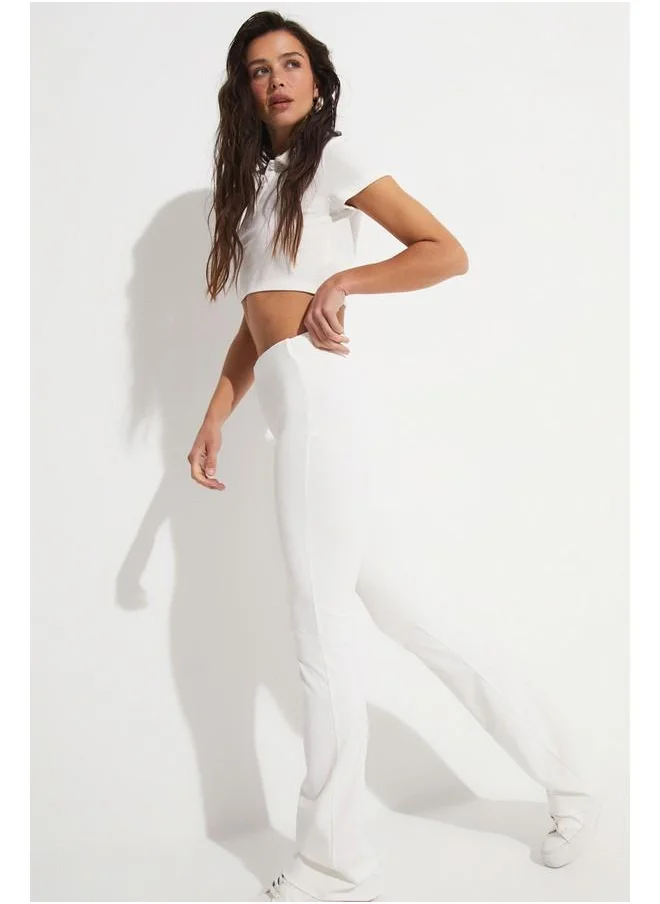 JUNE June Flare Trouser Tight White