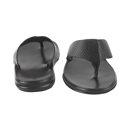 Mochi Men Black Casual Synthetic Leather Chappal UK/9 EU/43 (16-803) - Image 5